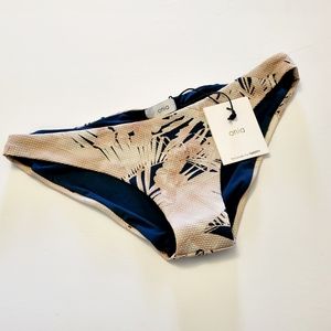 FAHERTY x ONIA Womens Bikini Swim Bottom Sz M Canopy Palms Pink Blue Ruched NEW